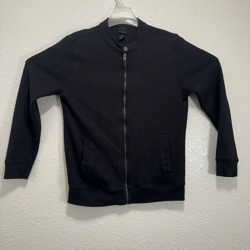 H&M Men’s Quilted Full Zip Sweater/ Jacket Black Size Medium